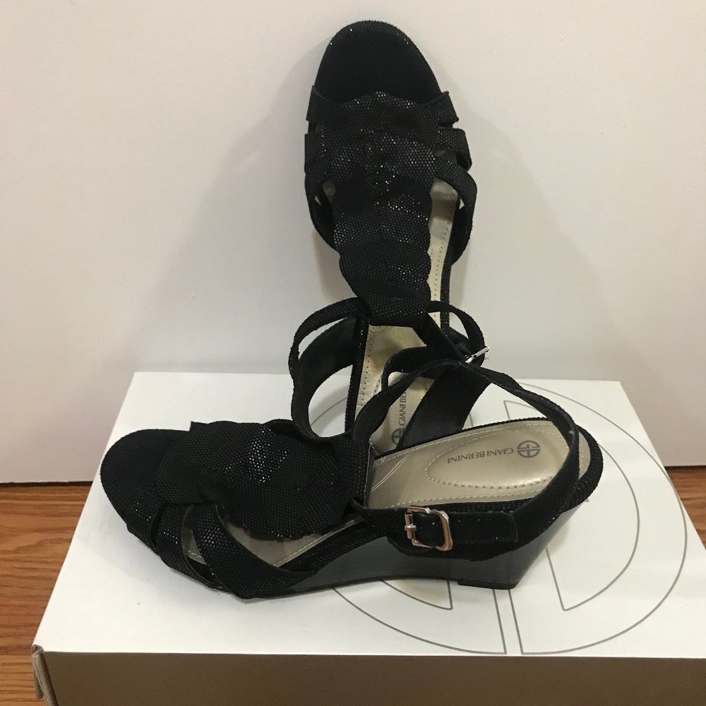black wedge sandal